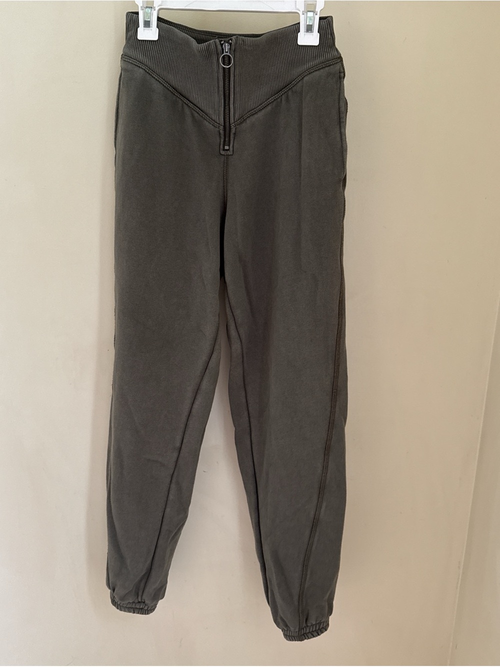 Women’s Olive Green Zip-Front Aerie Jogger Pants size xs